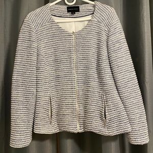 Adrienne Vittadini  zip-up blue blazer